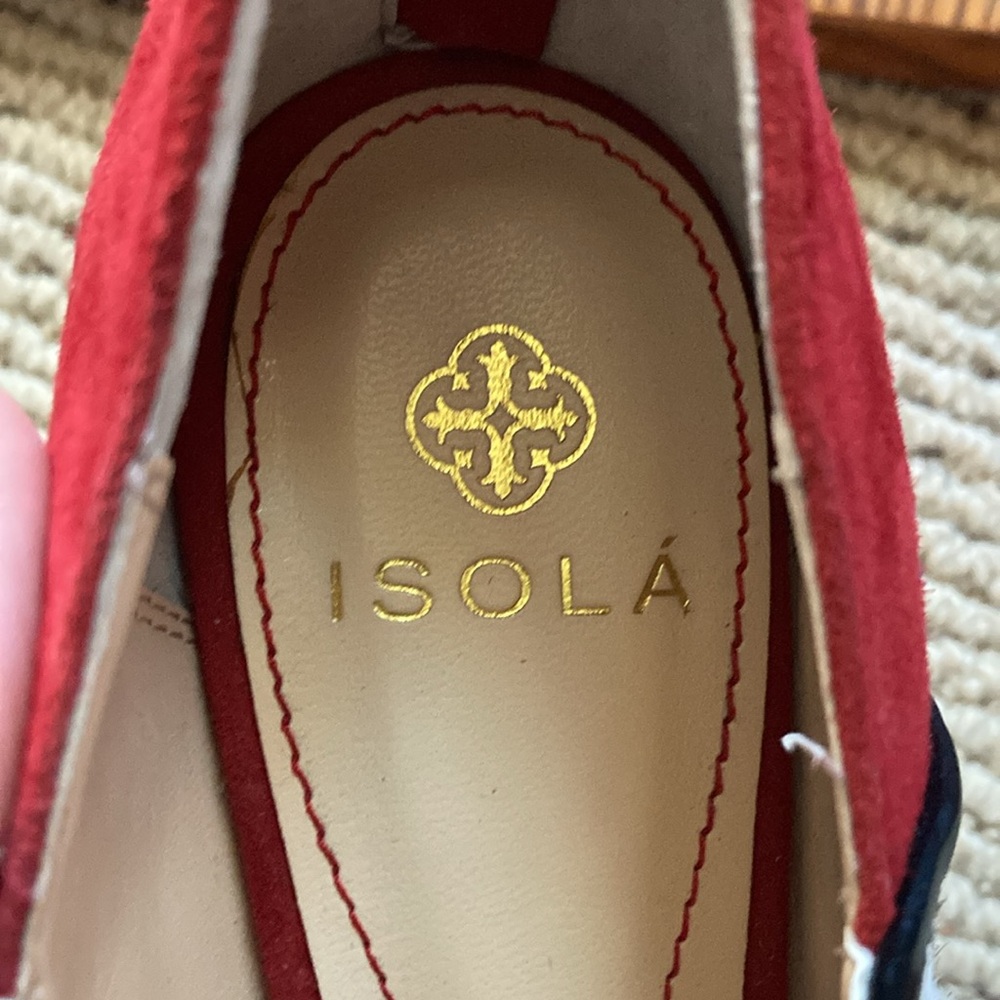 ISOLA Fire Red Suede Zebra Hair stilettos. Sexy and eye catching. Size 8 - Picture 5 of 9